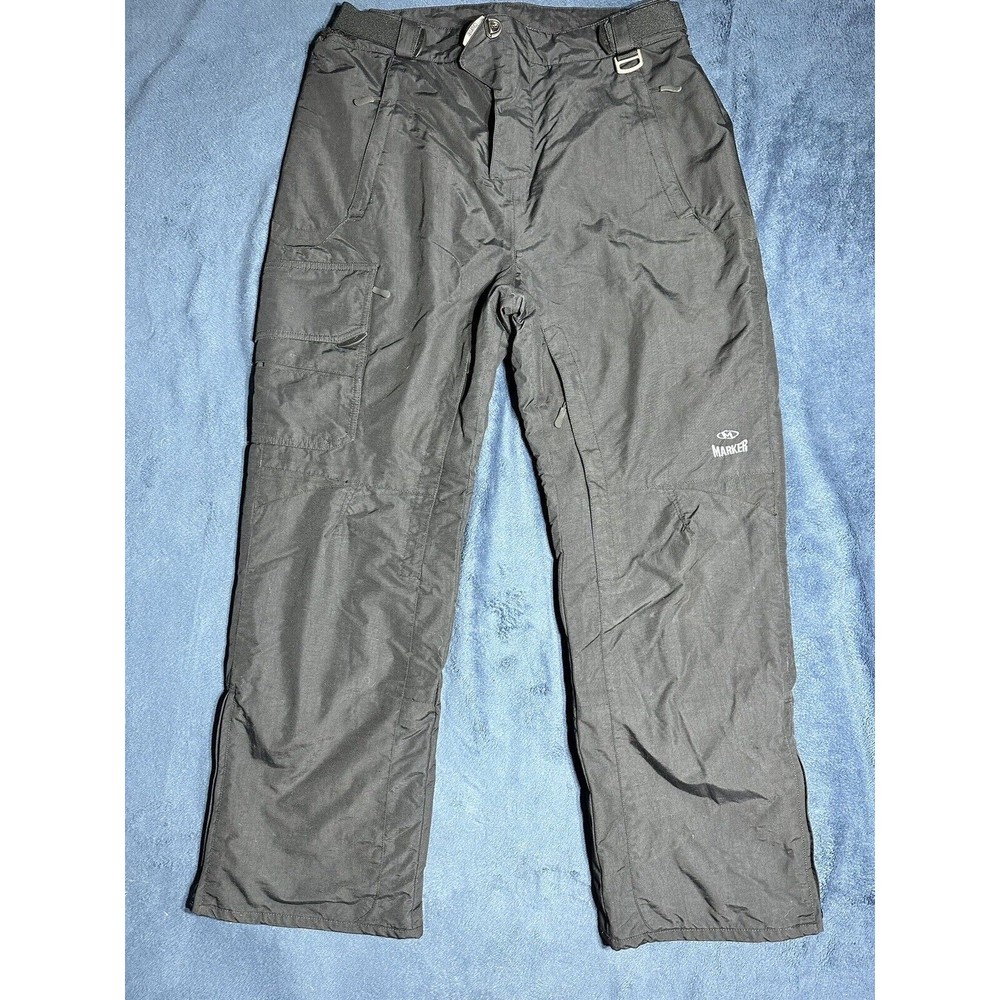Marker Snow Pants Mens XL Black Skiing Snowboarding Outdoors Snap Adjustable